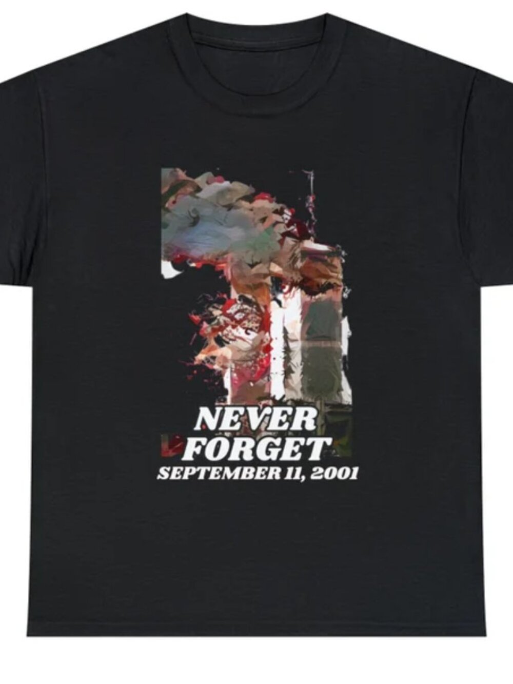 Never Forget September 11, 2001 T-shirt Twin Towers Under Attack Tee